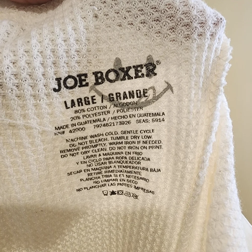 Joe Boxer Men's Off White Thermal Pants size L